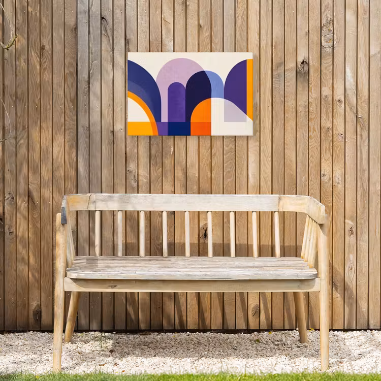 Vormen - Abstract - Grafisch - Oranje Tuinposter op houten frame 2 cm dik klein -sfeer4