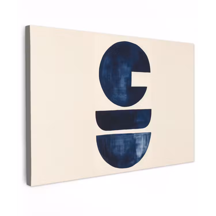 Vormen - Blauw - Abstract Tuinposter op houten frame 2 cm dik klein -3d