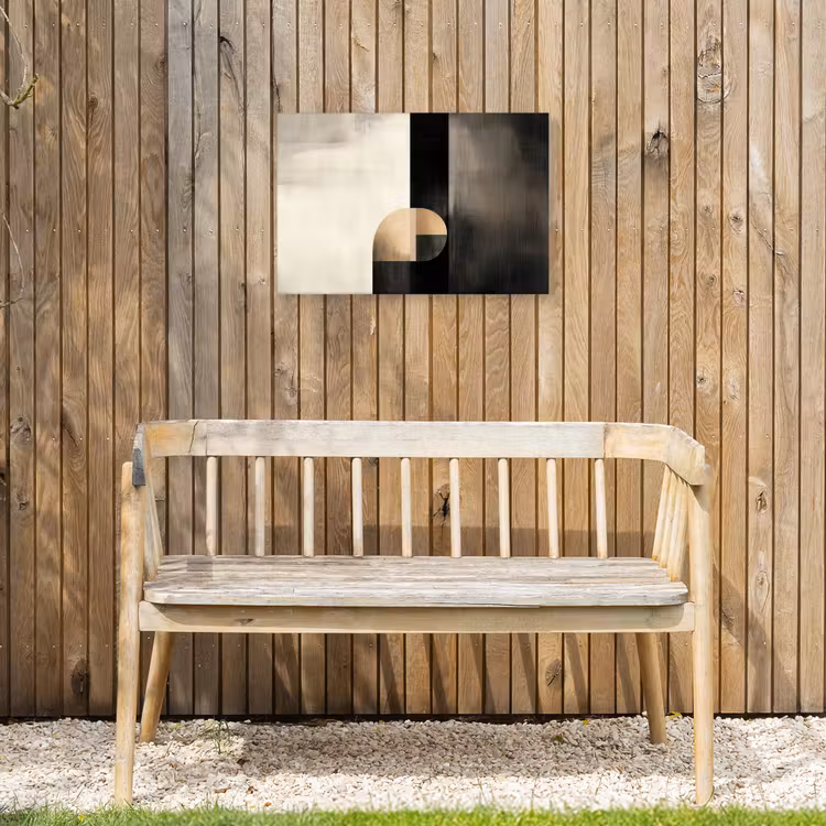 Vormen - Modern - Zwart Tuinposter op houten frame 2 cm dik klein -sfeer4