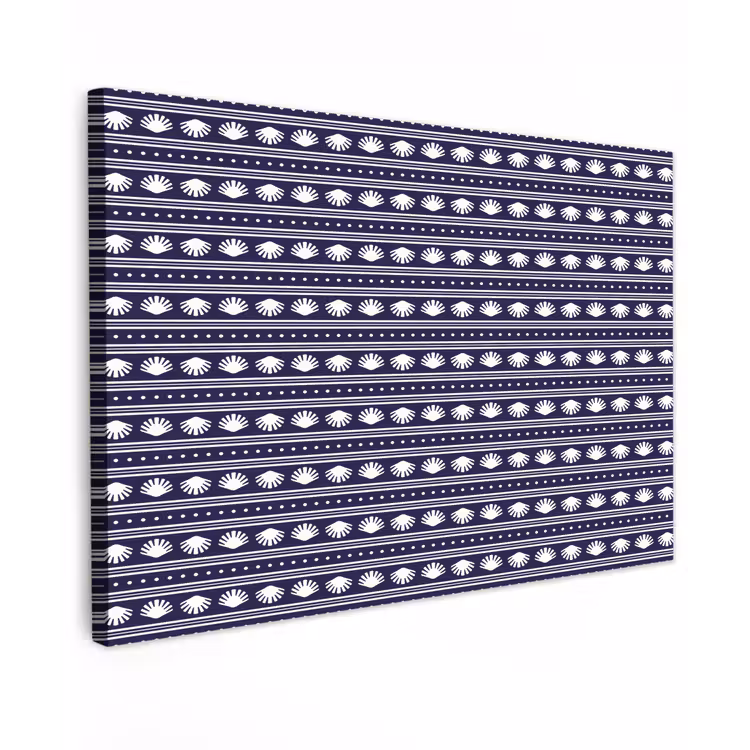 Schelp - Nautisch - Blauw - Wit Tuinposter op houten frame 2 cm dik klein 845 -3d