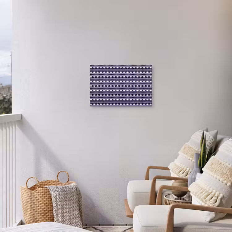 Schelp - Nautisch - Blauw - Wit Tuinposter op houten frame 2 cm dik klein 845 -sfeer1