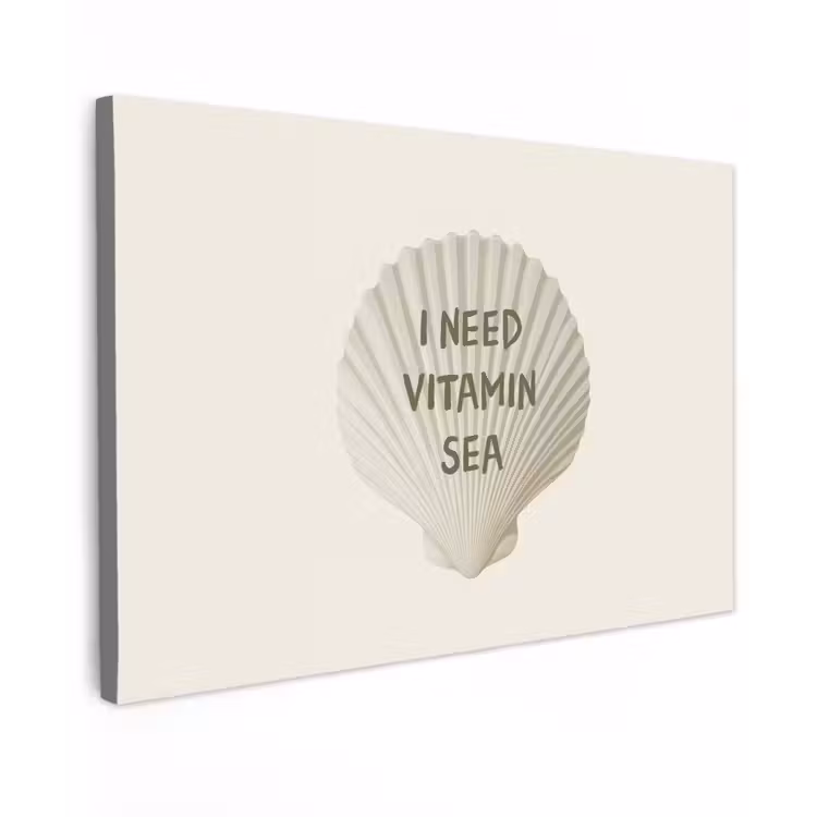 Schelp - Quote - Groen Tuinposter op houten frame 2 cm dik klein -3d
