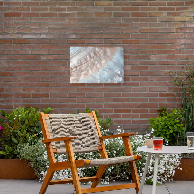 Schelpen - Abstract - Natuur Tuinposter op houten frame 2 cm dik klein -sfeer3