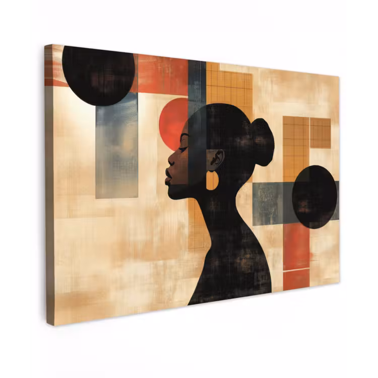 Zijaanzicht - Vrouw - Vormen Tuinposter op houten frame 2 cm dik klein -3d