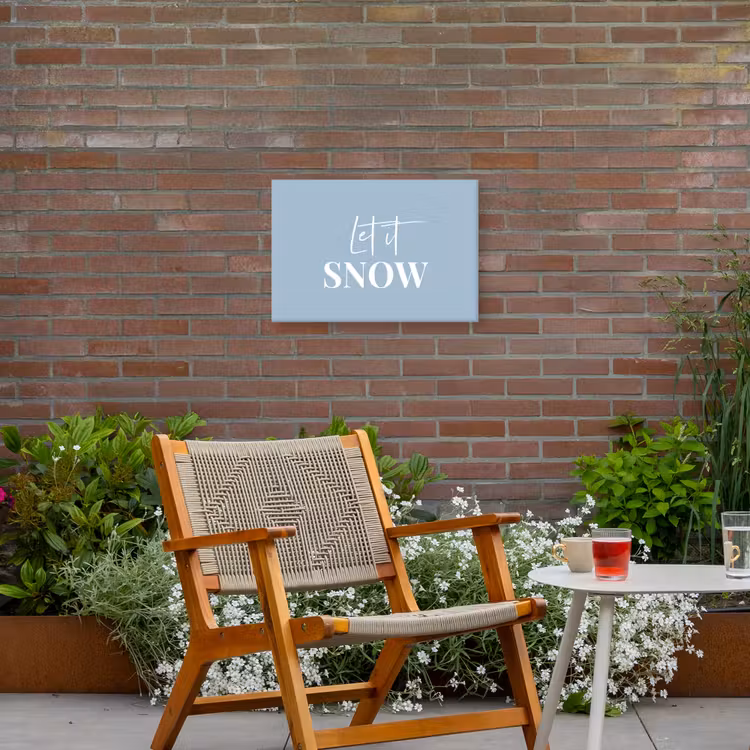 Sneeuw - Winter - Blauw - Let it snow Tuinposter op houten frame 2 cm dik klein -sfeer3