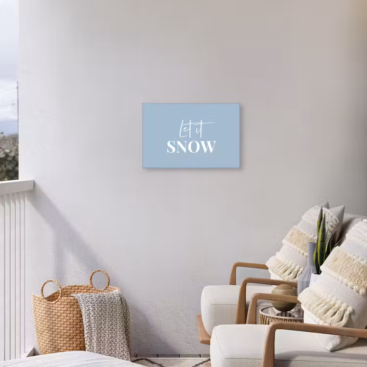 Sneeuw - Winter - Blauw - Let it snow Tuinposter op houten frame 2 cm dik klein -sfeer1