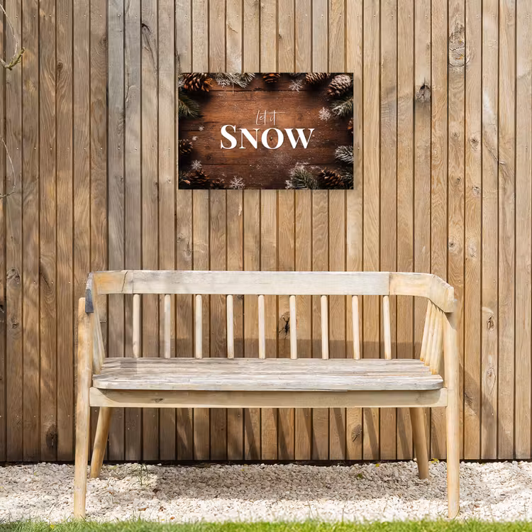 Sneeuw - Houtlook - Quote - Let it snow Tuinposter op houten frame 2 cm dik klein -sfeer4