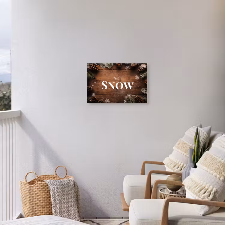 Sneeuw - Houtlook - Quote - Let it snow Tuinposter op houten frame 2 cm dik klein -sfeer1