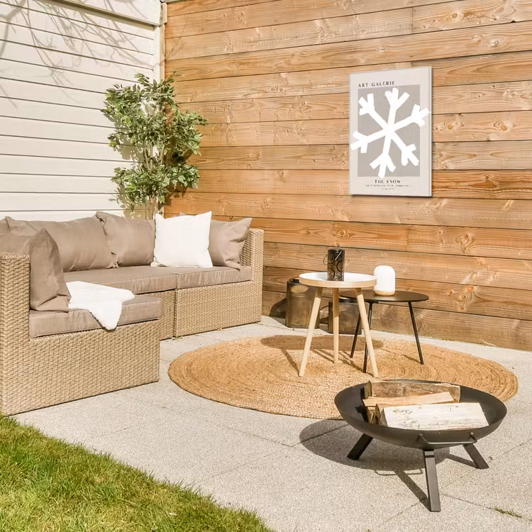 Sneeuwvlok - Wit - Winter - Kerst Tuinposter op houten frame 2 cm dik klein -sfeer2