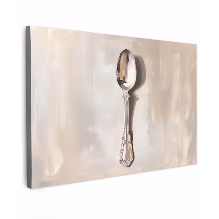 Lepel - Verf - Zilver Tuinposter op houten frame 2 cm dik klein -3d