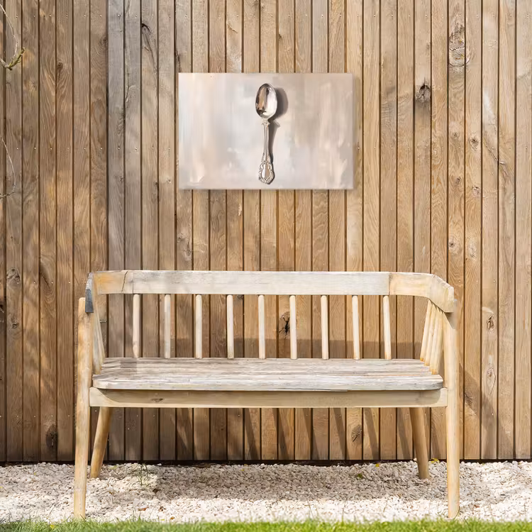 Lepel - Verf - Zilver Tuinposter op houten frame 2 cm dik klein -sfeer4