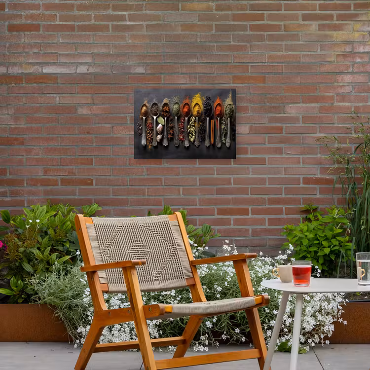 Lepels - Specerijen - Kaneel - Chili Tuinposter op houten frame 2 cm dik klein -sfeer3