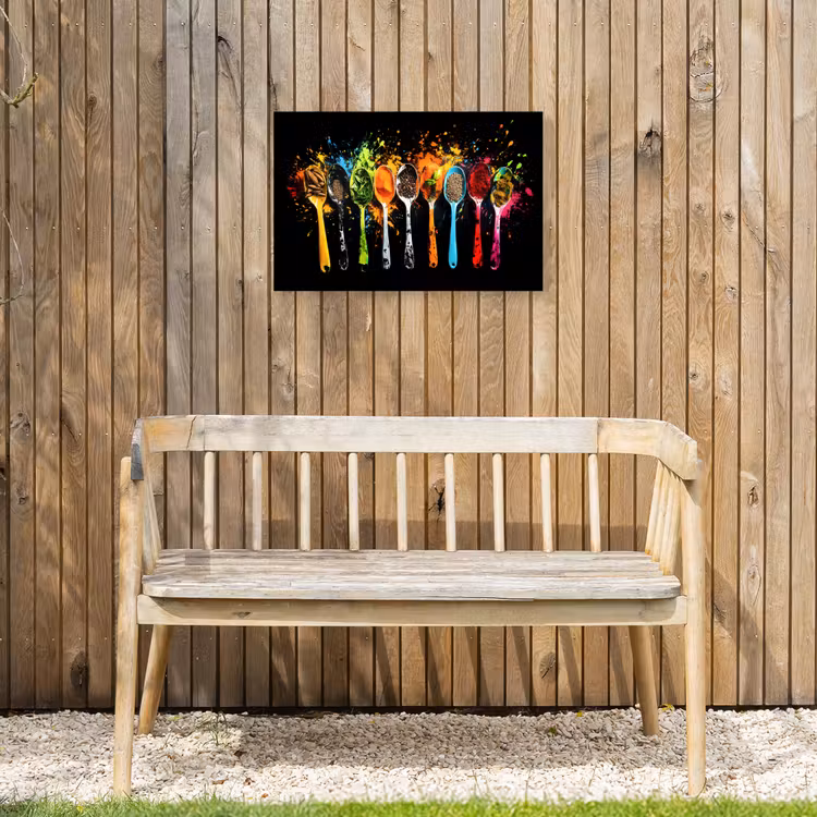 Lepels - Kruiden - Modern - Graffiti - Verf - Kleurrijk Tuinposter op houten frame 2 cm dik klein -sfeer4