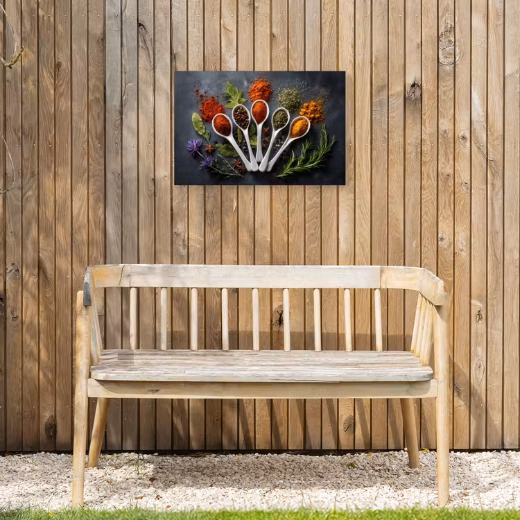 Lepels - Wit - Poeder - Kruiden Tuinposter op houten frame 2 cm dik klein -sfeer4