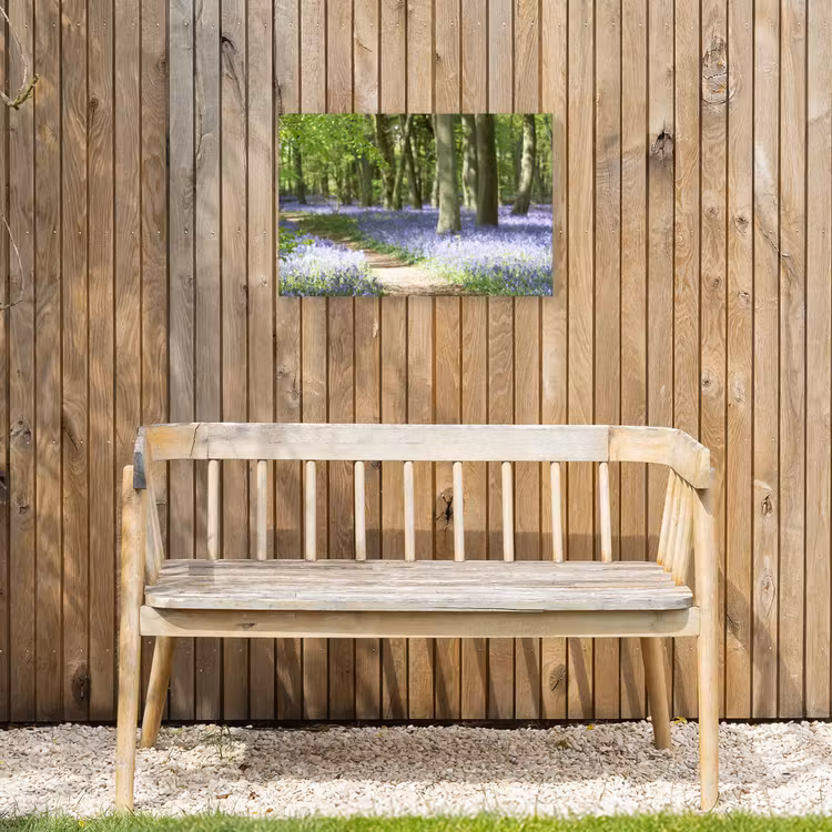 Lente bos met blauwe bloemen Tuinposter op houten frame 2 cm dik klein -sfeer4