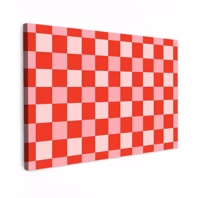 Vierkant - Klassiek - Rood Tuinposter op houten frame 2 cm dik klein 845 -3d
