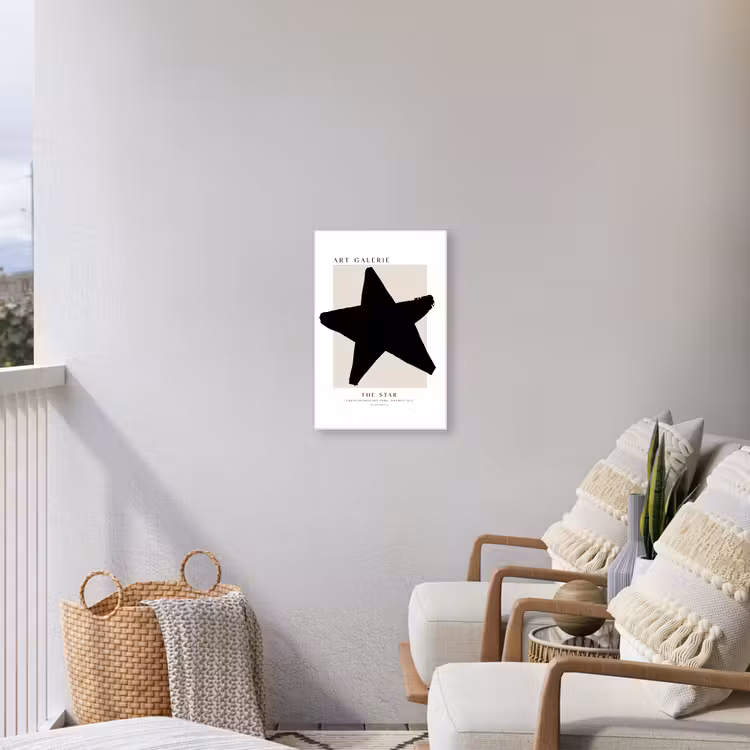 Sterren - Zwart - Kerstmis - Feestdagen Tuinposter op houten frame 2 cm dik klein -sfeer1