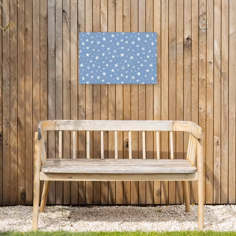 Sterretjes - Patroon - Blauw Tuinposter op houten frame 2 cm dik klein 845 -sfeer4