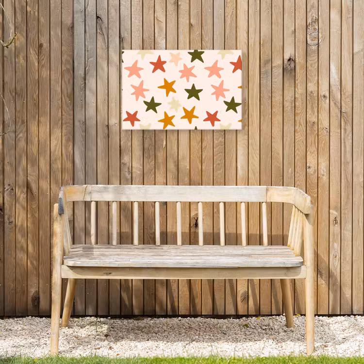 Sterren - Patroon - Kleurrijk Tuinposter op houten frame 2 cm dik klein 845 -sfeer4