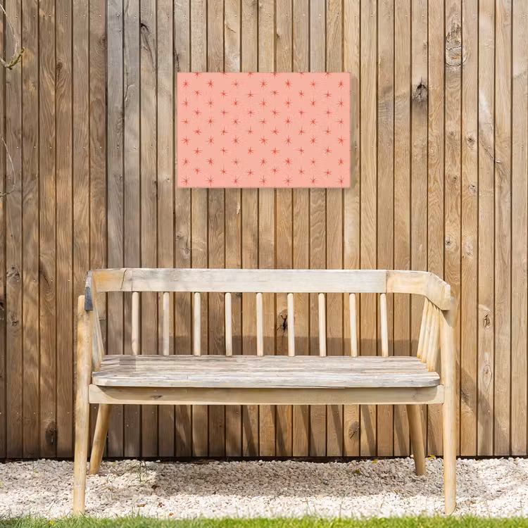 Sterretjes - Patroon - Oranje Tuinposter op houten frame 2 cm dik klein 845 -sfeer4
