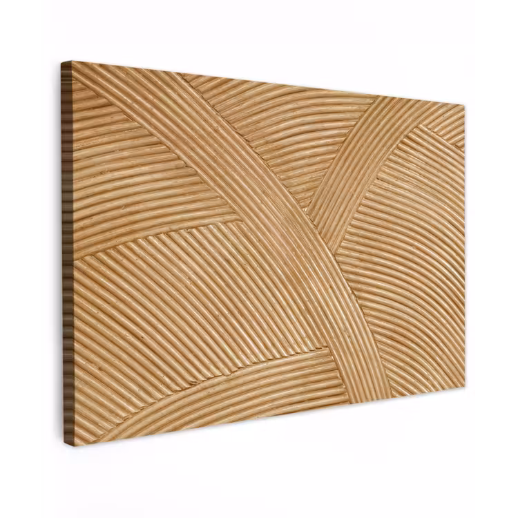 Structuur - Natuur - Kunst - Rotan Tuinposter op houten frame 2 cm dik klein -3d