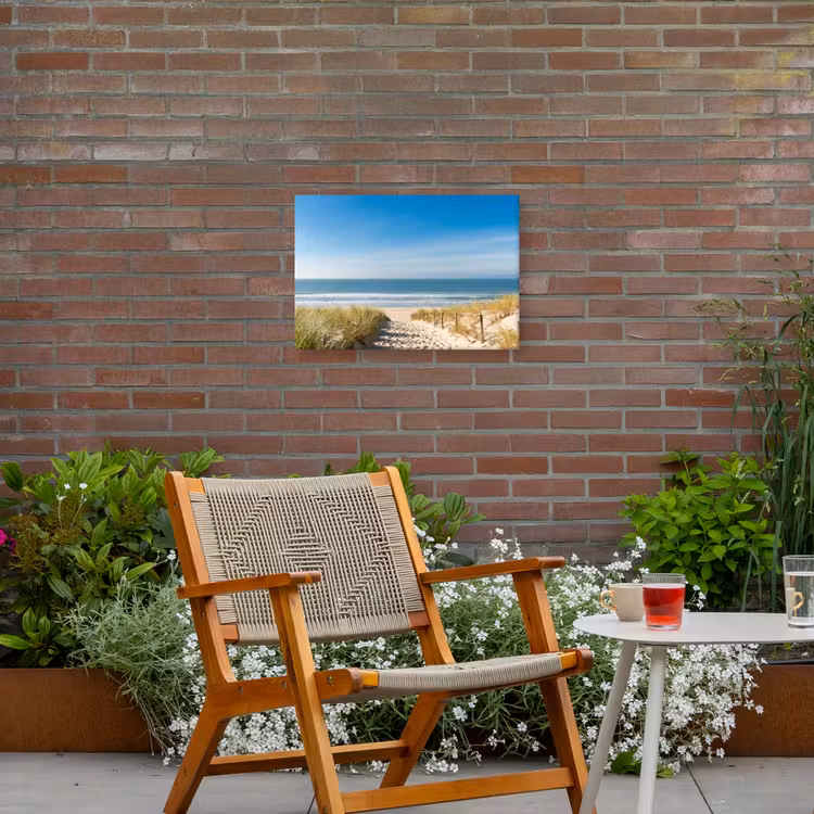 Zomerse Stranddag Tuinposter op houten frame 2 cm dik klein -sfeer3