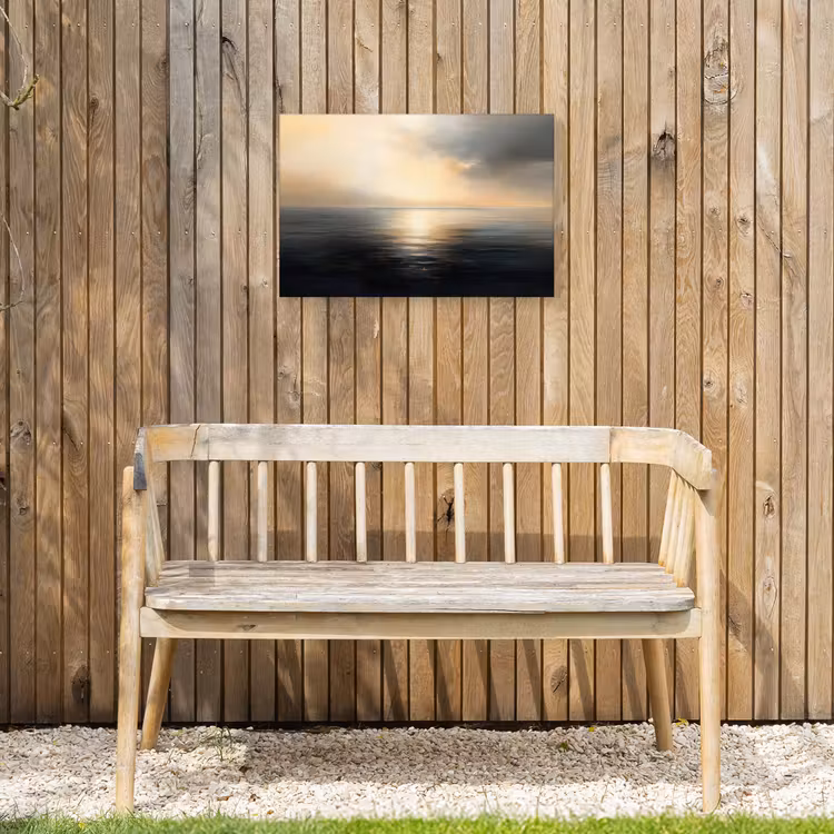 Zon - Horizon - Zee Tuinposter op houten frame 2 cm dik klein -sfeer4