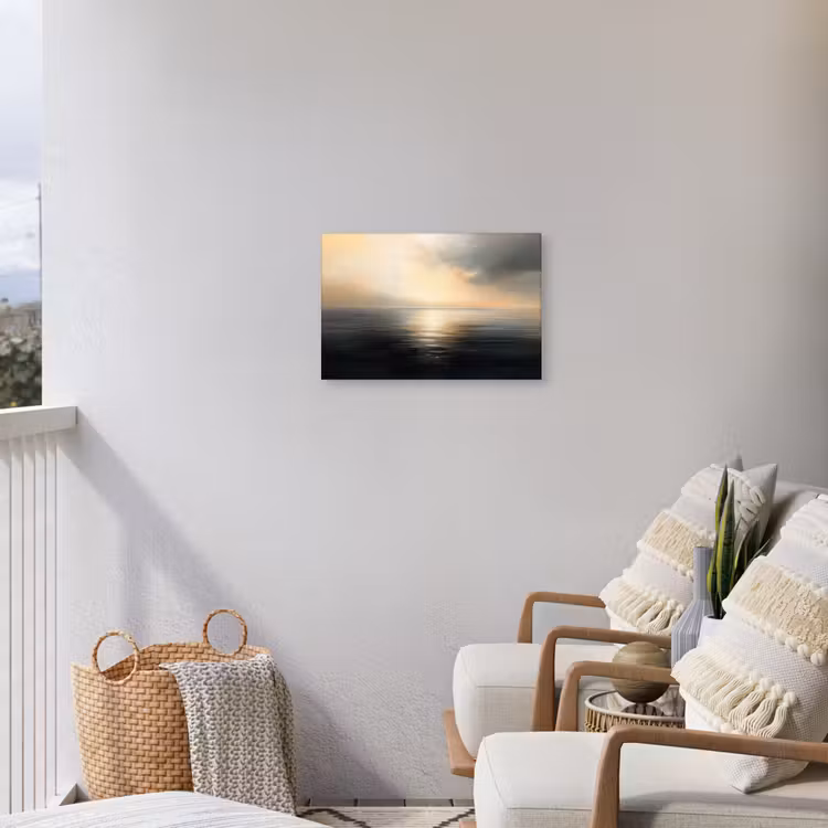 Zon - Horizon - Zee Tuinposter op houten frame 2 cm dik klein -sfeer1