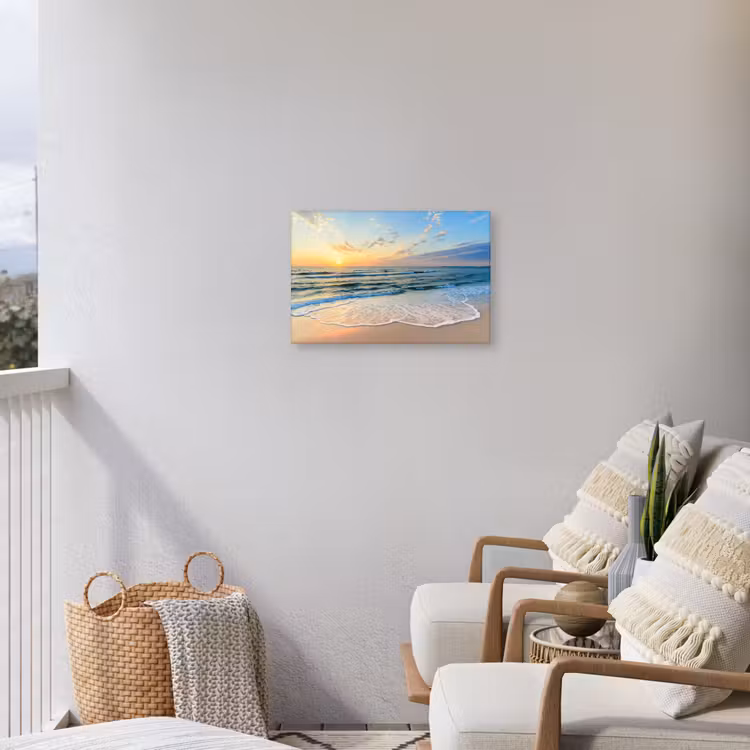 Zonsondergang aan Zee Tuinposter op houten frame 2 cm dik klein -sfeer1