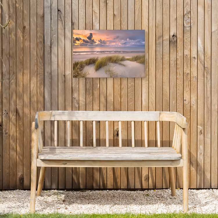 Zonsondergang - Duin - Strand - Planten - Zee Tuinposter op houten frame 2 cm dik klein -sfeer4