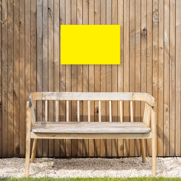 Sunshine - Glow - Geel Tuinposter op houten frame 2 cm dik klein 845 -sfeer4