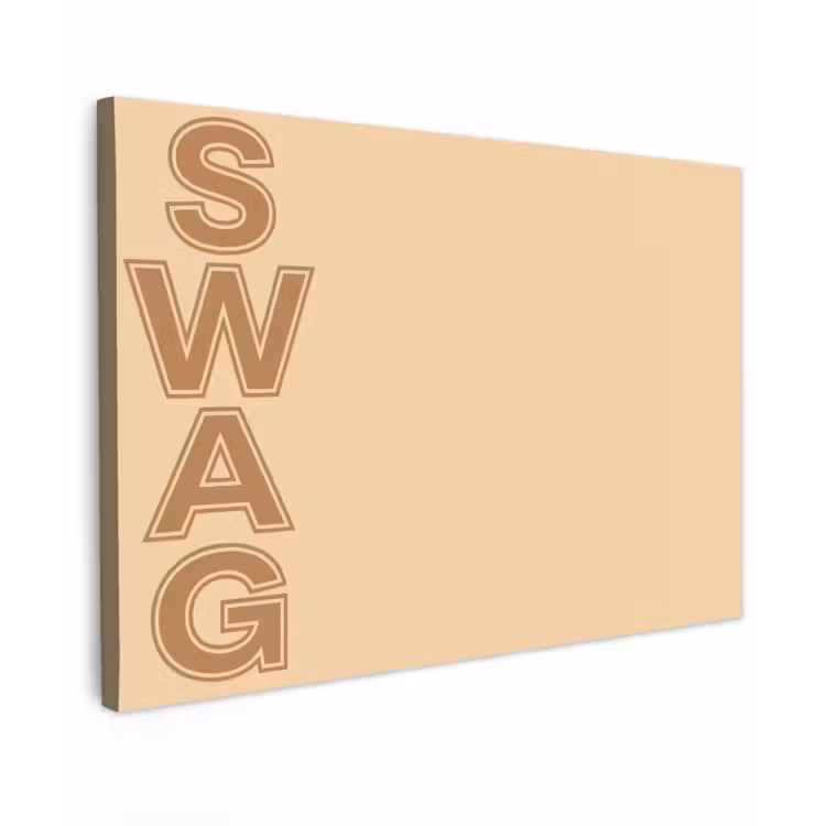 Swag - Bruin - Beige Tuinposter op houten frame 2 cm dik klein -3d