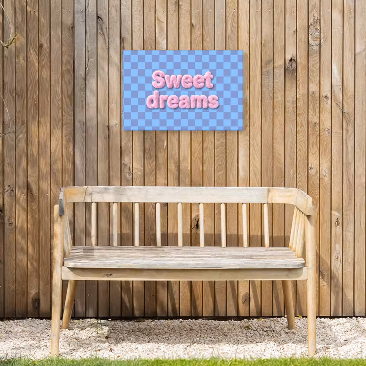 Sweet dreams - Vierkanten - Roze - Blauw Tuinposter op houten frame 2 cm dik klein -sfeer4
