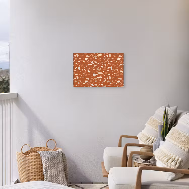 Terrazzo - Patroon - Klei Tuinposter op houten frame 2 cm dik klein 845 -sfeer1