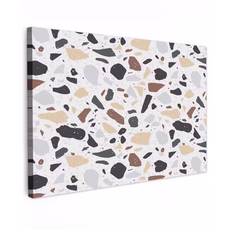 Terrazzo - Patroon - Kleurrijk - Klei Tuinposter op houten frame 2 cm dik klein 845 -3d
