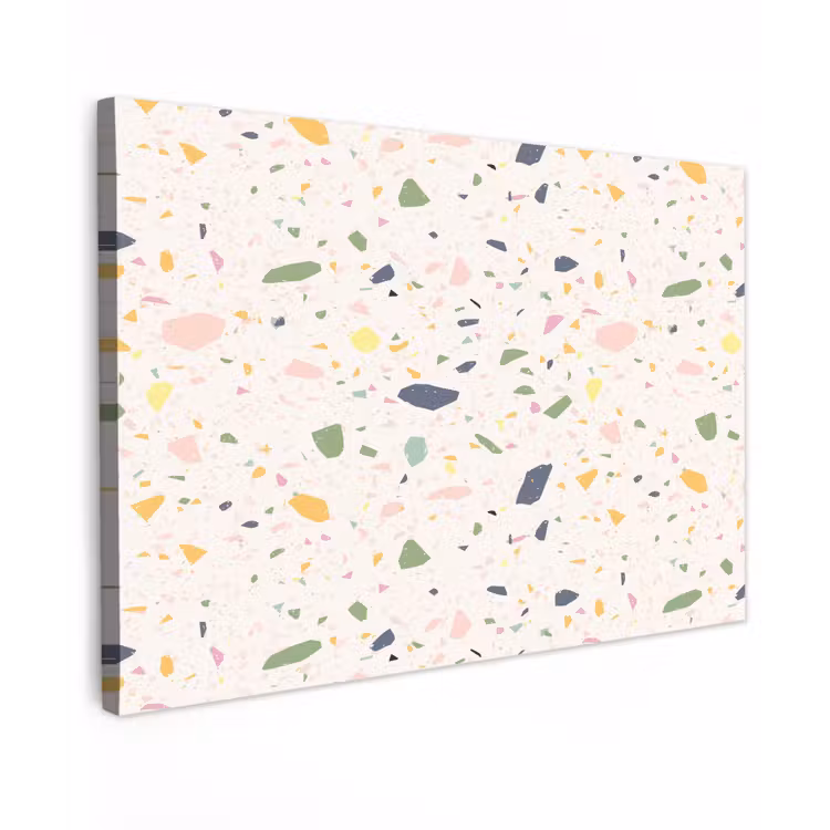 Terrazzo - Patroon - Kleurrijk  - Festival Tuinposter op houten frame 2 cm dik klein 845 -3d