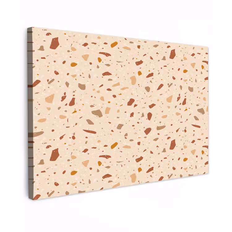Terrazzo - Patroon - Kleurrijk - Steen Tuinposter op houten frame 2 cm dik klein 845 -3d