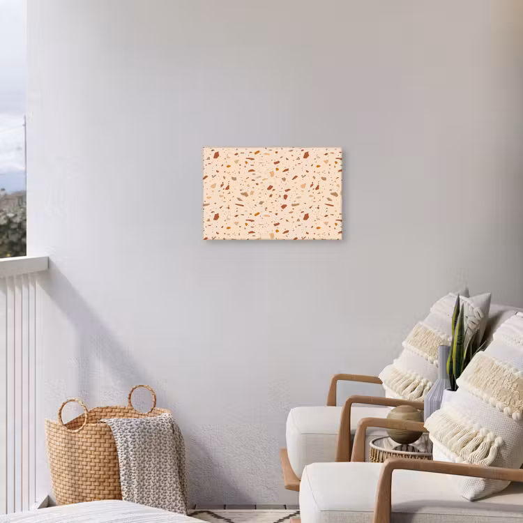 Terrazzo - Patroon - Kleurrijk - Steen Tuinposter op houten frame 2 cm dik klein 845 -sfeer1