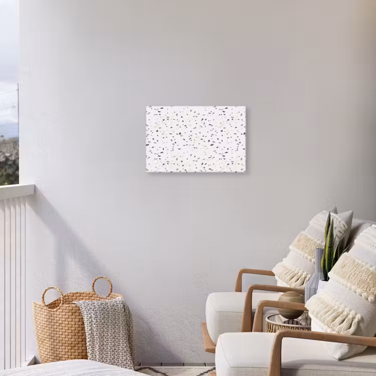 Terrazzo - Patroon - Créme Tuinposter op houten frame 2 cm dik klein 845 -sfeer1