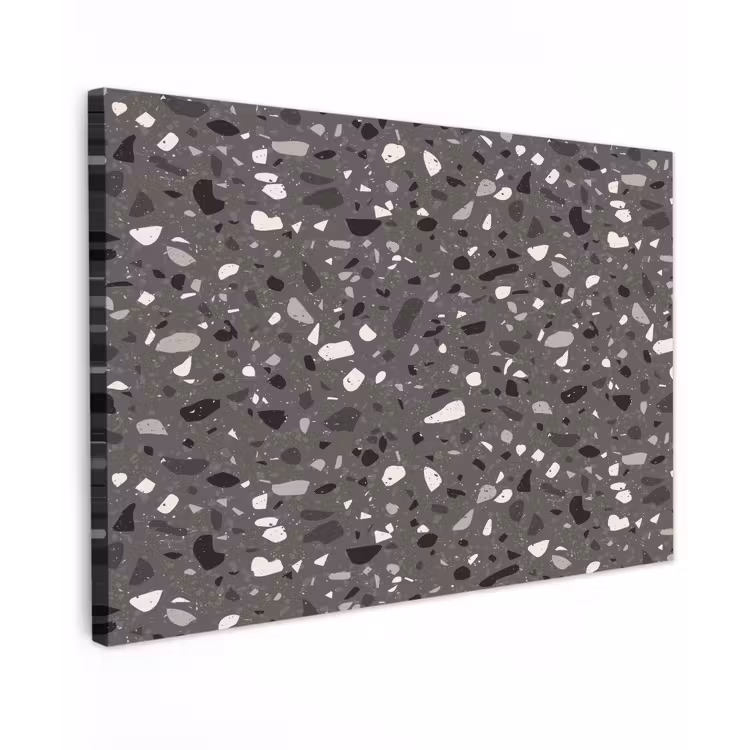 Terrazzo - Patroon - Grijs Tuinposter op houten frame 2 cm dik klein 845 -3d