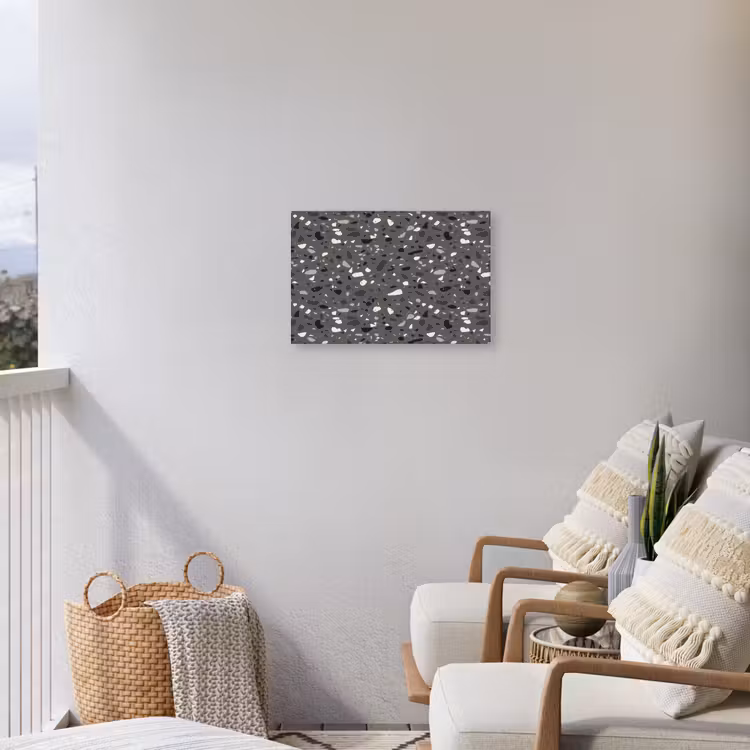 Terrazzo - Patroon - Grijs Tuinposter op houten frame 2 cm dik klein 845 -sfeer1