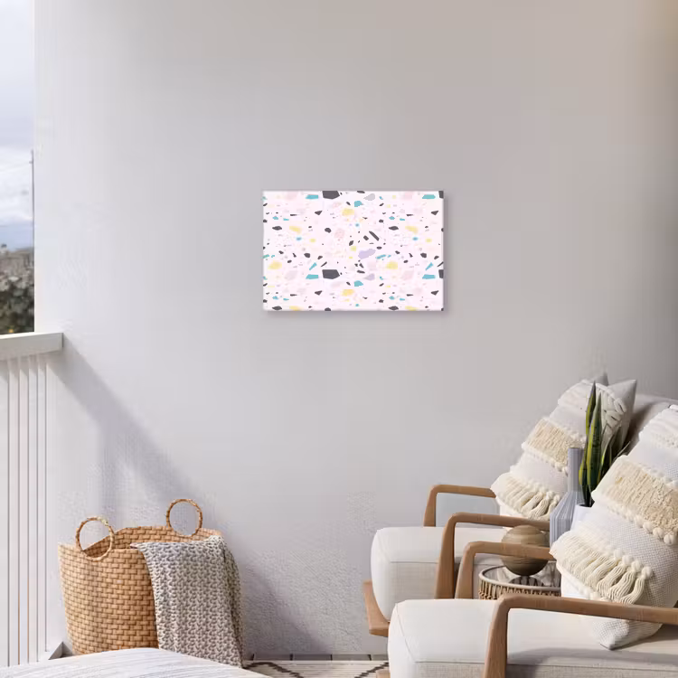 Terrazzo - Patroon - Zacht - Snoep Tuinposter op houten frame 2 cm dik klein 845 -sfeer1