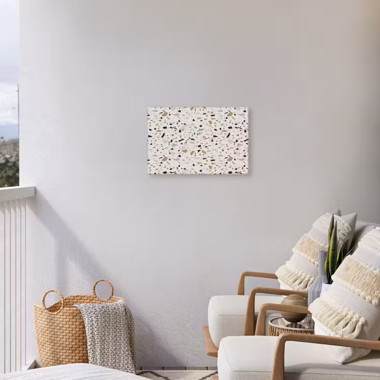 Terrazzo - Patroon - Staal Tuinposter op houten frame 2 cm dik klein 845 -sfeer1