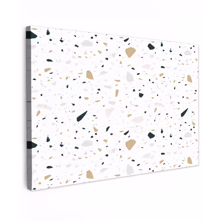 Terrazzo - Patroon - Wit - Neutraal Tuinposter op houten frame 2 cm dik klein 845 -3d