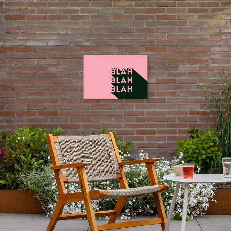 Tekst - Grafisch - Groen - Schaduw Tuinposter op houten frame 2 cm dik klein -sfeer3