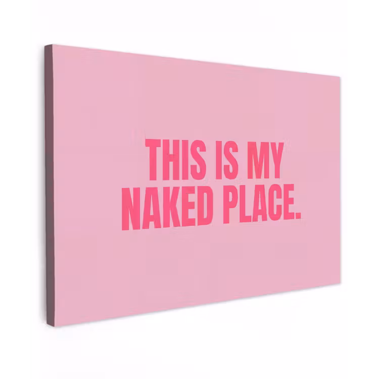 Tekst - Modern - Roze Tuinposter op houten frame 2 cm dik klein -3d
