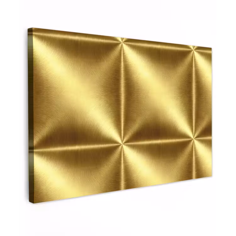 Textuur - Geborsteld Goud - Industrieel - Metallic Tuinposter op houten frame 2 cm dik klein 845 -3d
