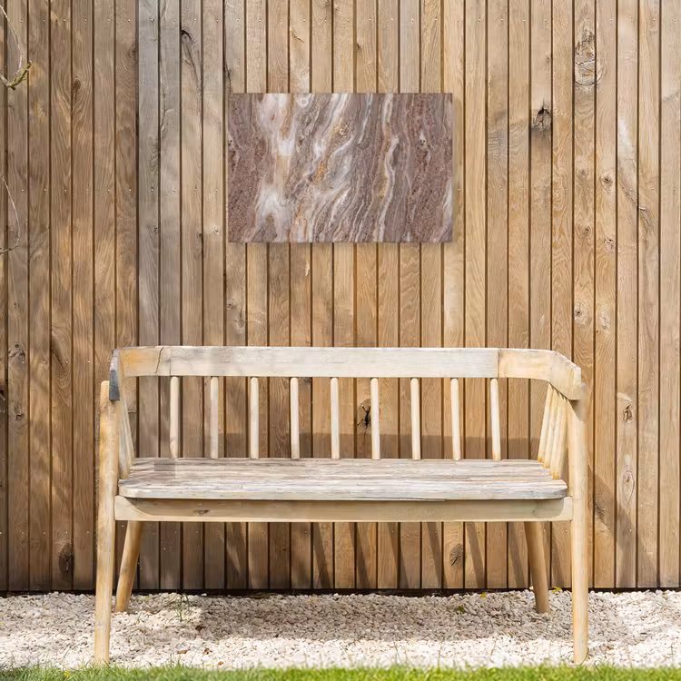 Textuur - Steen - Abstract - Beige Tuinposter op houten frame 2 cm dik klein -sfeer4