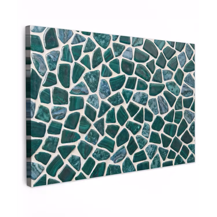 Textuur - Steen - Groen - Abstract - Patroon Tuinposter op houten frame 2 cm dik klein -3d