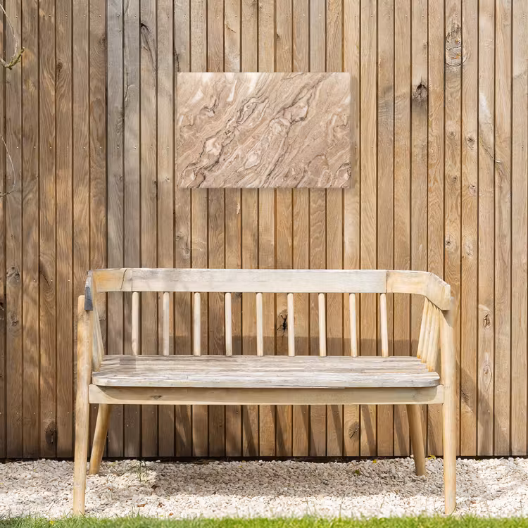 Textuur - Aders - Abstract - Modern - Beige Tuinposter op houten frame 2 cm dik klein -sfeer4